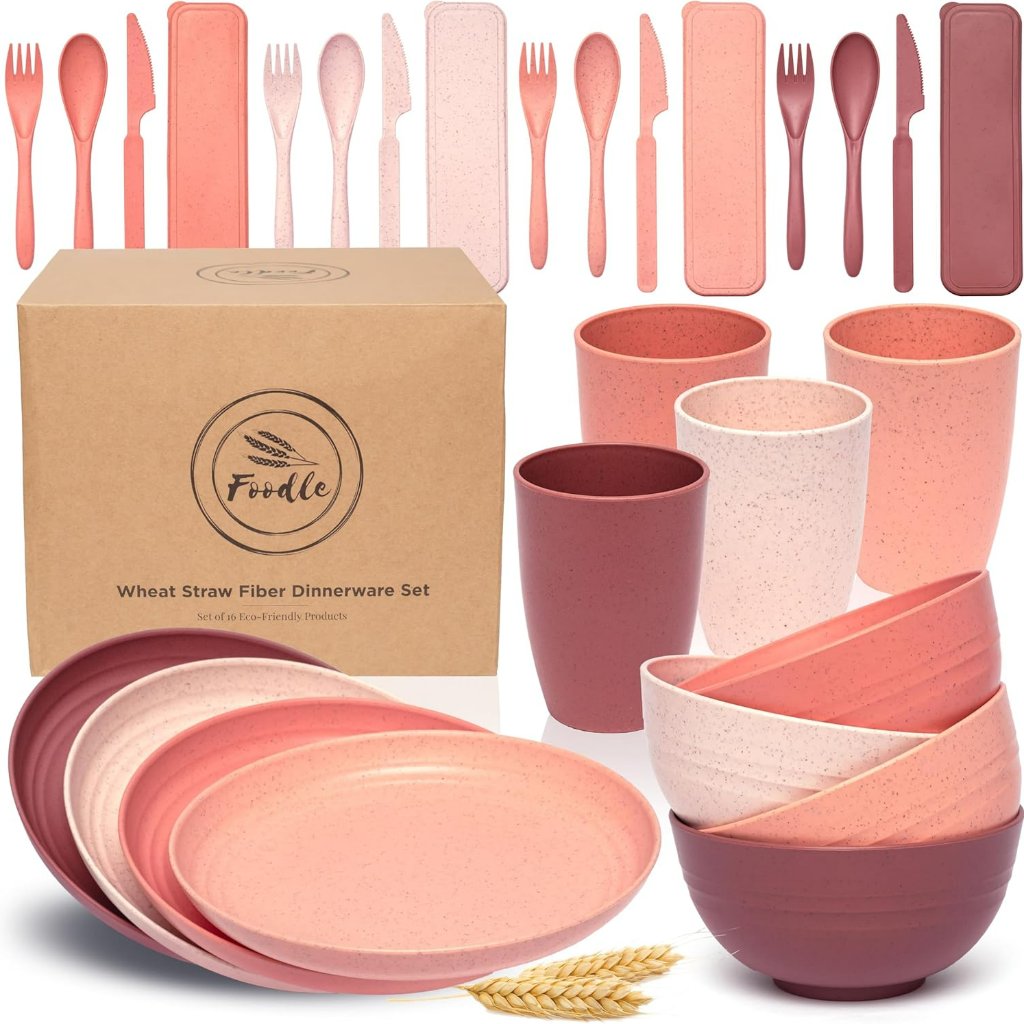 Wheat Straw Dinnerware Set - Bpa Free & Safety Tested - Unbreakable, Microwave &